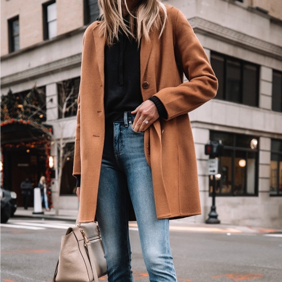 Banana Republic Cognac Wool Blend Unlined Coat, small - Picture 3 of 5